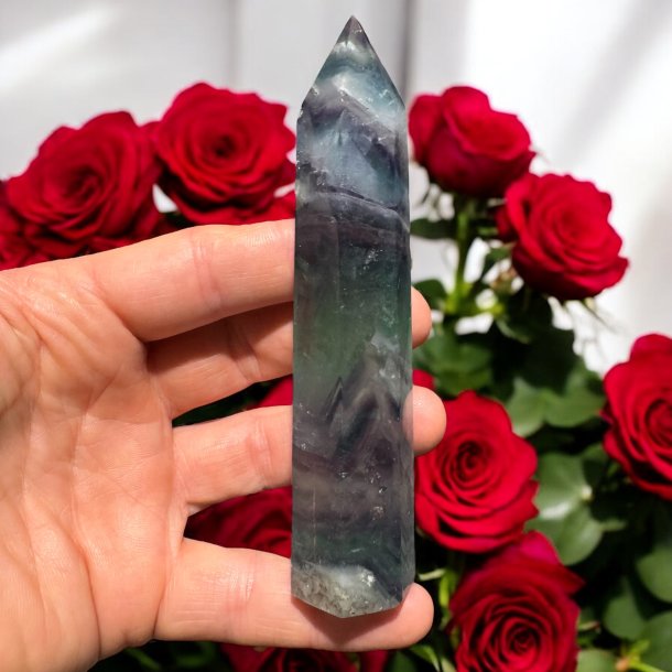 Regnbue fluorit t�rn 126 mm