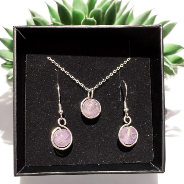 Lavendel ametyst smykkest hndlavet