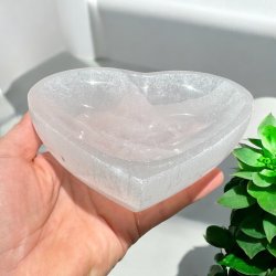 Selenit hjerte skl 15cm