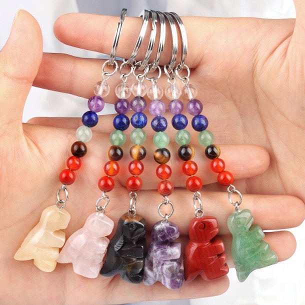Chakra dinosaur krystal n�glering
