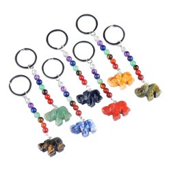 Chakra elefant krystal n�glering
