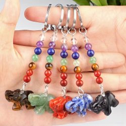 Chakra elefant krystal n�glering