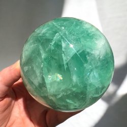 Gr�n Fluorit kugle 90mm