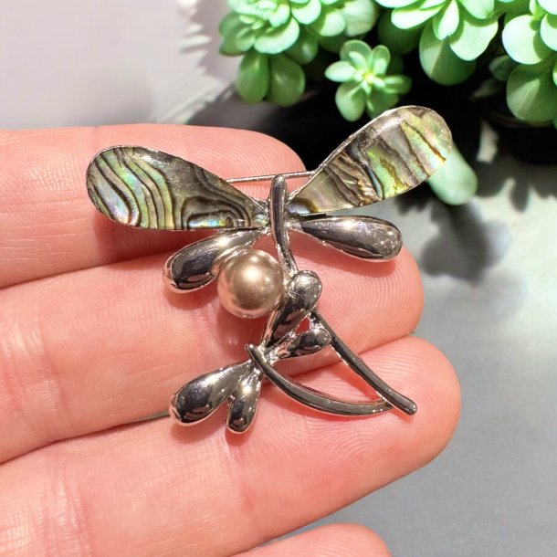 Guldsmed broche med pauaskal