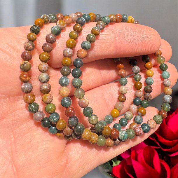 Hav jaspis armb�nd 4mm