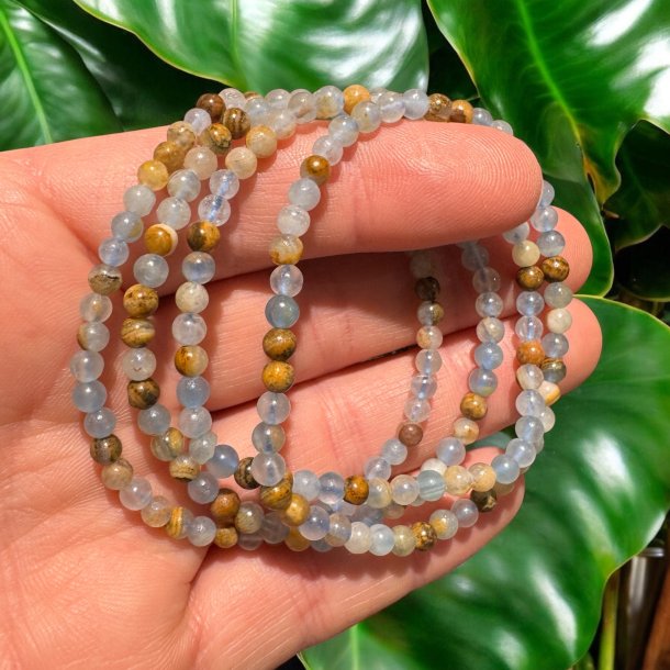 Akvatin lemurie calcit armb�nd 4mm