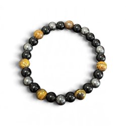 Herre armb�nd H�matit/tiger�je/sort obsidian 8mm