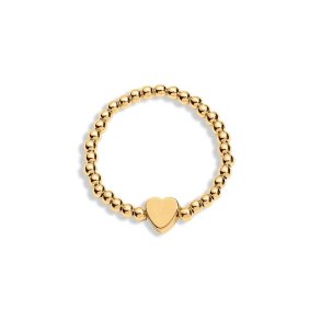 Pyrit ring p� elastik med hjerte