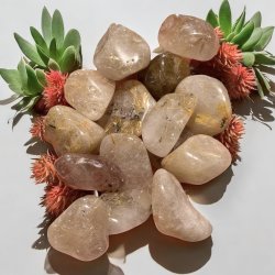 Guldrutil kvarts lommesten