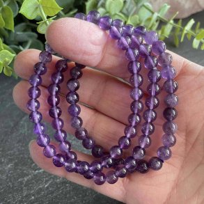 Ametyst armbnd 6mm AA