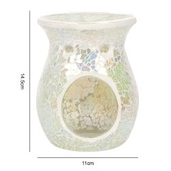 Hvid iriserende cracket oliebr�nder