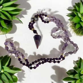 Ametyst og purple mica halskder