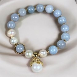 Aquamarin armbnd m.vedhng