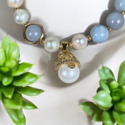 Aquamarin armbnd m.vedhng