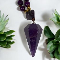 Ametyst og purple mica halskder