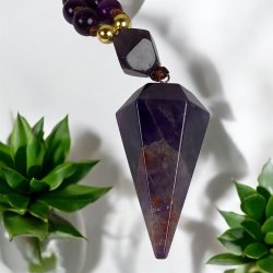 Ametyst og purple mica halskder