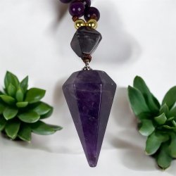 Ametyst og purple mica halskder