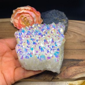 Bjergkrystal Klynge Aura Belagt