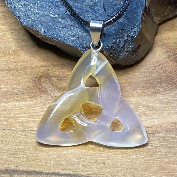 Keltisk knude vedhng stribet agat