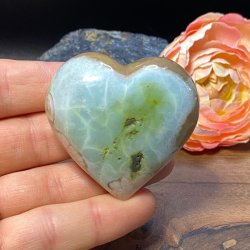 Grn flower agat hjerte