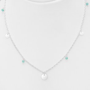 925 Sterling slv halskde med med amazonit