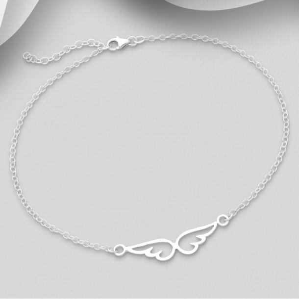 925 Sterling s�lv ankelk�de med vinger