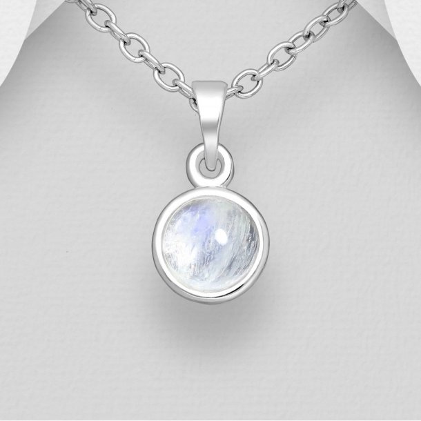 925 Sterling s�lv vedh�ng med regnbue m�nesten