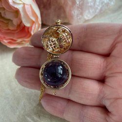 Engleklokke guld incl ametyst kugle