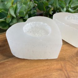 Selenit hjerte fyrfadsstage