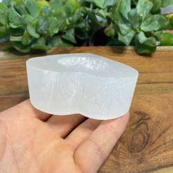 Selenit hjerte fyrfadsstage