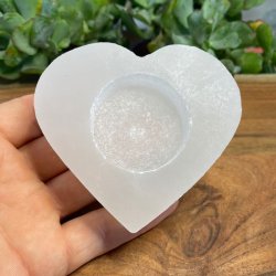 Selenit hjerte fyrfadsstage