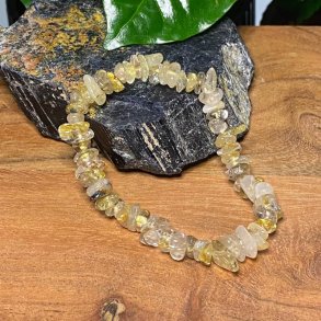 Guld Rutilkvarts split armbnd