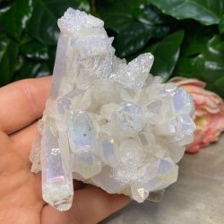 Bjergkrystal Klynge Aura Belagt