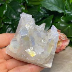 Bjergkrystal Klynge Aura Belagt