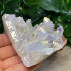 Bjergkrystal Klynge Aura Belagt