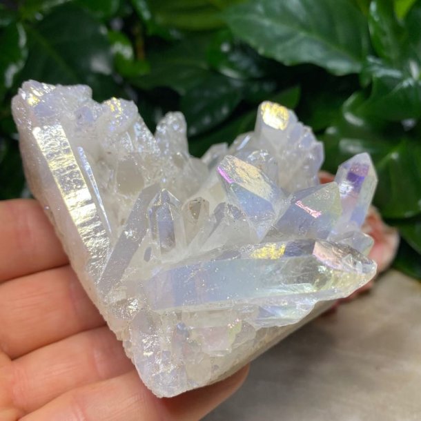 Bjergkrystal Klynge Aura Belagt