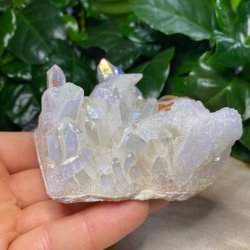 Bjergkrystal Klynge Aura Belagt