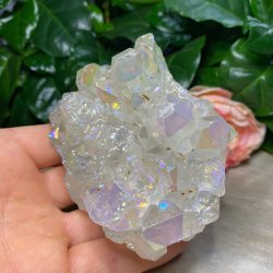 Bjergkrystal Klynge Aura Belagt