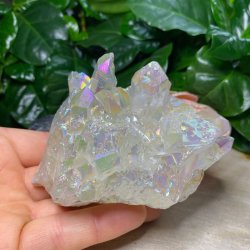 Bjergkrystal Klynge Aura Belagt