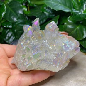 Bjergkrystal Klynge Aura Belagt