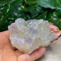 Bjergkrystal Klynge Aura Belagt