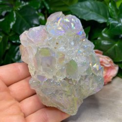 Bjergkrystal Klynge Aura Belagt