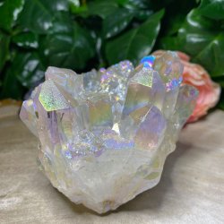 Bjergkrystal Klynge Aura Belagt