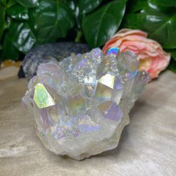 Bjergkrystal Klynge Aura Belagt