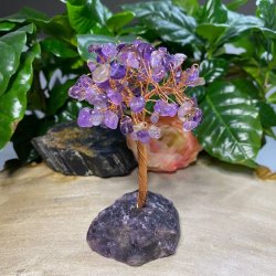 Ametyst krystaltr med fluorit bund