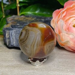 Stribet madagaskar agat kugle 34mm