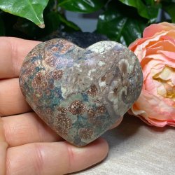 Grn flower jaspis rhyolit hjerte
