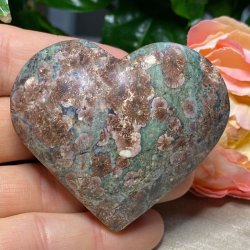 Grn flower jaspis rhyolit hjerte