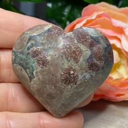 Grn flower jaspis rhyolit hjerte