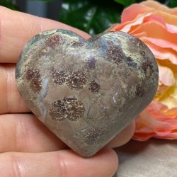 Grn flower jaspis rhyolit hjerte